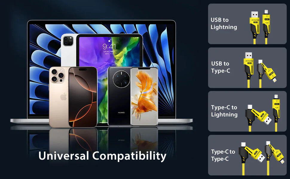 OFERTA 2x1: Cable 4 en 1 de Carga Rápida Extensible | Compatibilidad Universal