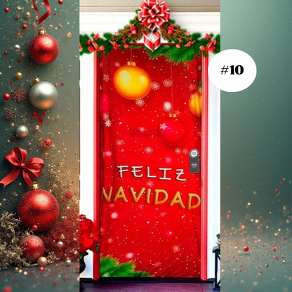 🎄Forros Navideños Úsalos Para Puertas y Mesas🎅