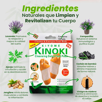 Parches Kinoki ORIGINALES | Elimina toxinas | Mejora el sueño | Alivia dolores