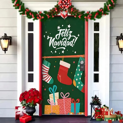 🎄Forros Navideños Úsalos Para Puertas y Mesas🎅