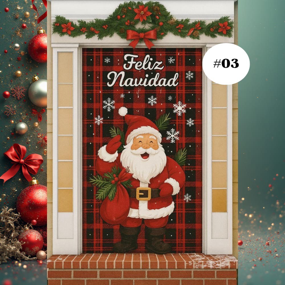 🎄Forros Navideños Úsalos Para Puertas y Mesas🎅