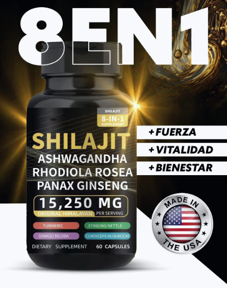 Shilajit 8 en 1 | 60 Cápsulas | Energía todo el día⚡