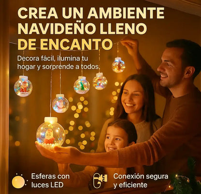 Cortina LED de 3M con 10 Esferas Luminosas 🎇