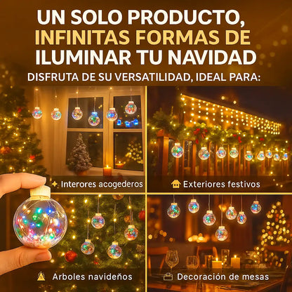 Cortina LED de 3M con 10 Esferas Luminosas 🎇