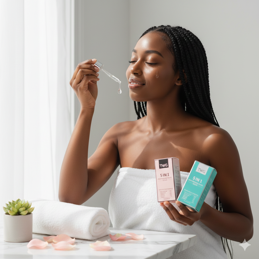 TWG 5 en 1 – Le Sérum Visage qui Transforme Votre Peau en 7 Jours !  ✨ Éclaircit • Hydrate • Lisse • Répare • Anti-taches