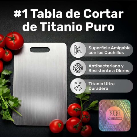 Tabla de Cortar de Titanio + eBook de Recetas GRATIS!
