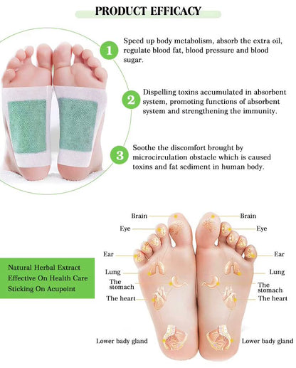 Patchs Détox Pour Les Pieds: Lots De 10, A Base De Plantes Naturelle, Efficace Pour 5 Jours, Améliore Le Sommeil, Soulage La Fatique Des Pieds