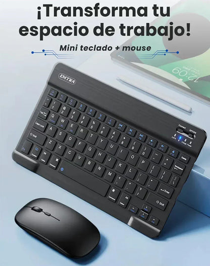 Kit Inalámbrico Mini Teclado y Mouse Óptico | Carga USB + Bluetooth