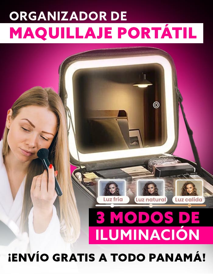 Organizador de Maquillaje Portátil + Espejo LED + Guía Digital GRATIS