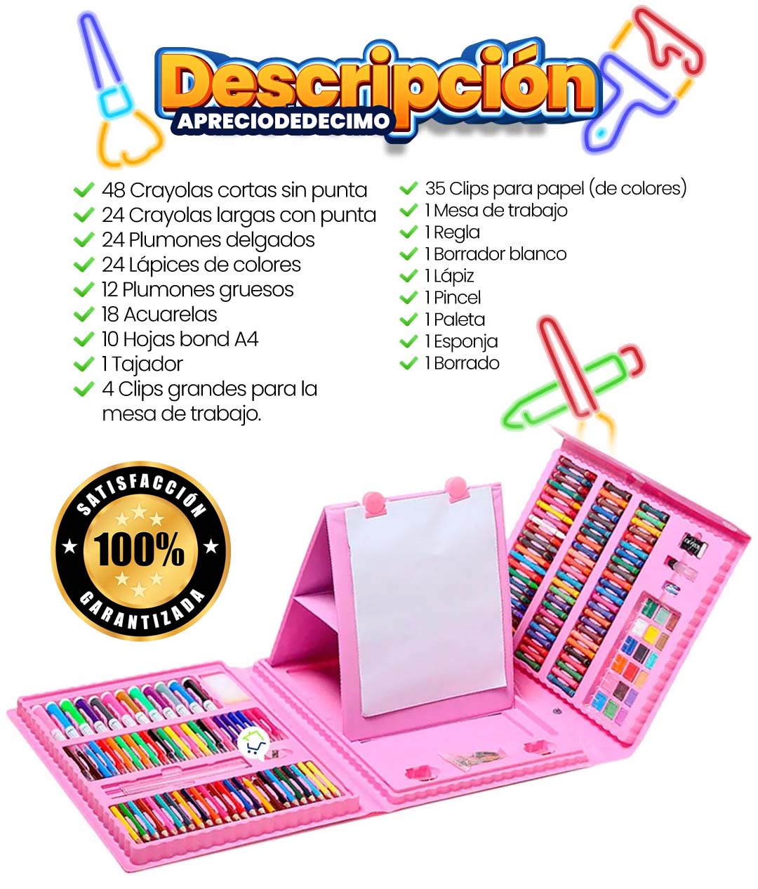 Set de Arte de 208 Piezas 🎨 | + CREATIVIDAD | + DIVERSIÓN | - ELECTRÓNICOS