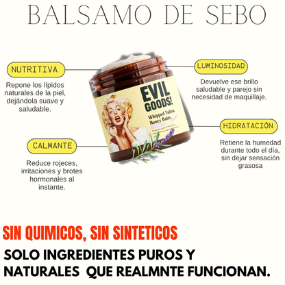 Bálsamo de miel de manuka y sebo de res - Hidrata, iguala el tono y reduce imperfecciones